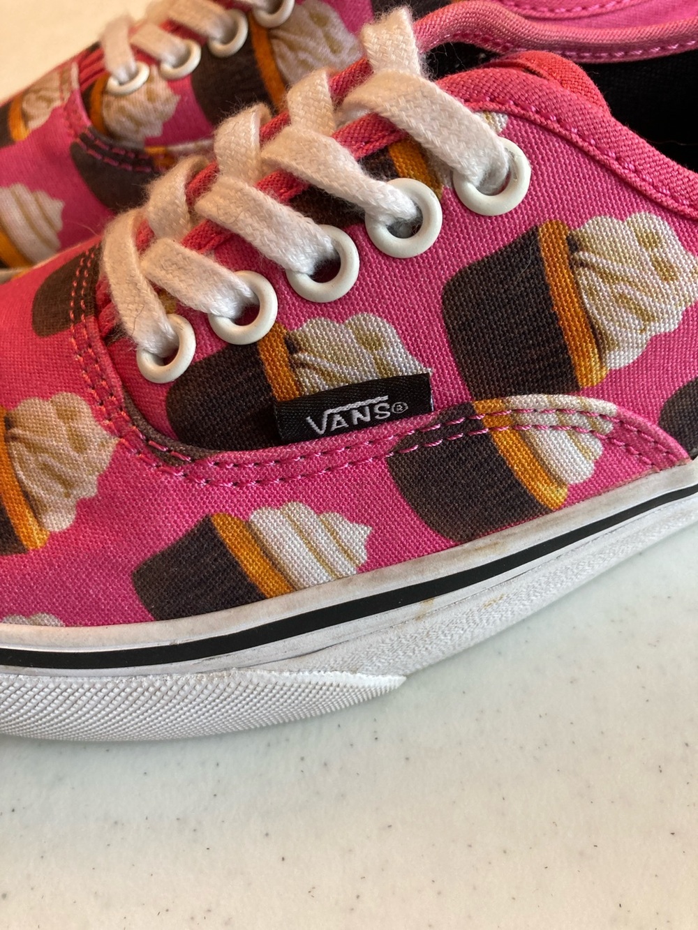 Vans Pink Cupcake Print Canvas Sneakers - Picture 5 of 8